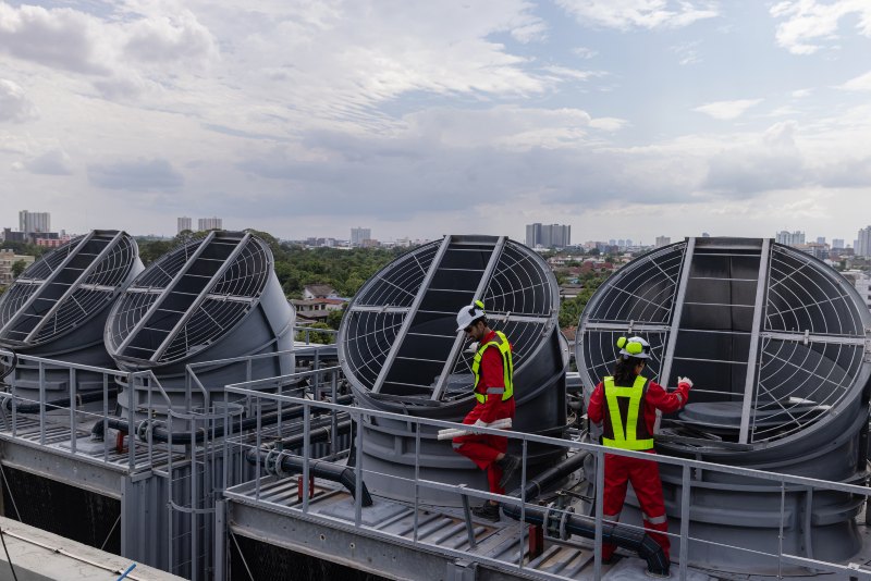 A team of engineers is evaluating the HVAC system of an industrial facility in DuPage County, IL