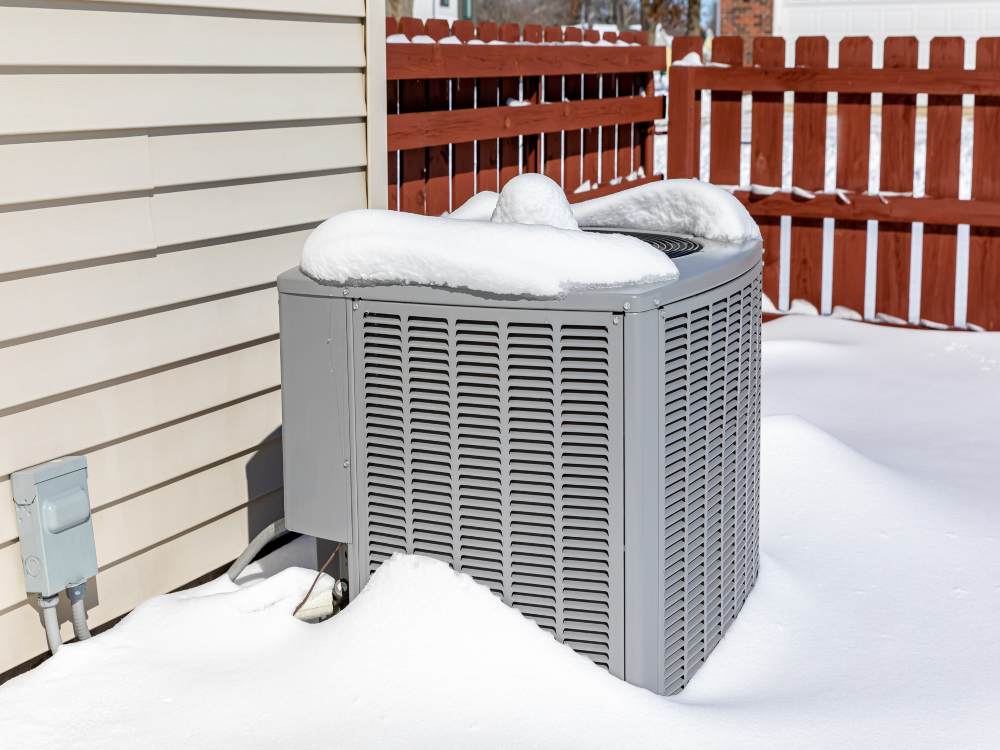 Winter maintenance inspection of a commercial HVAC unit by Triangle Environmental
